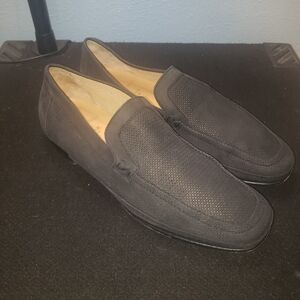 Bruno Magli Suede Leather Loretto II Gray Loafers SZ 10.5M - VERY CLEAN